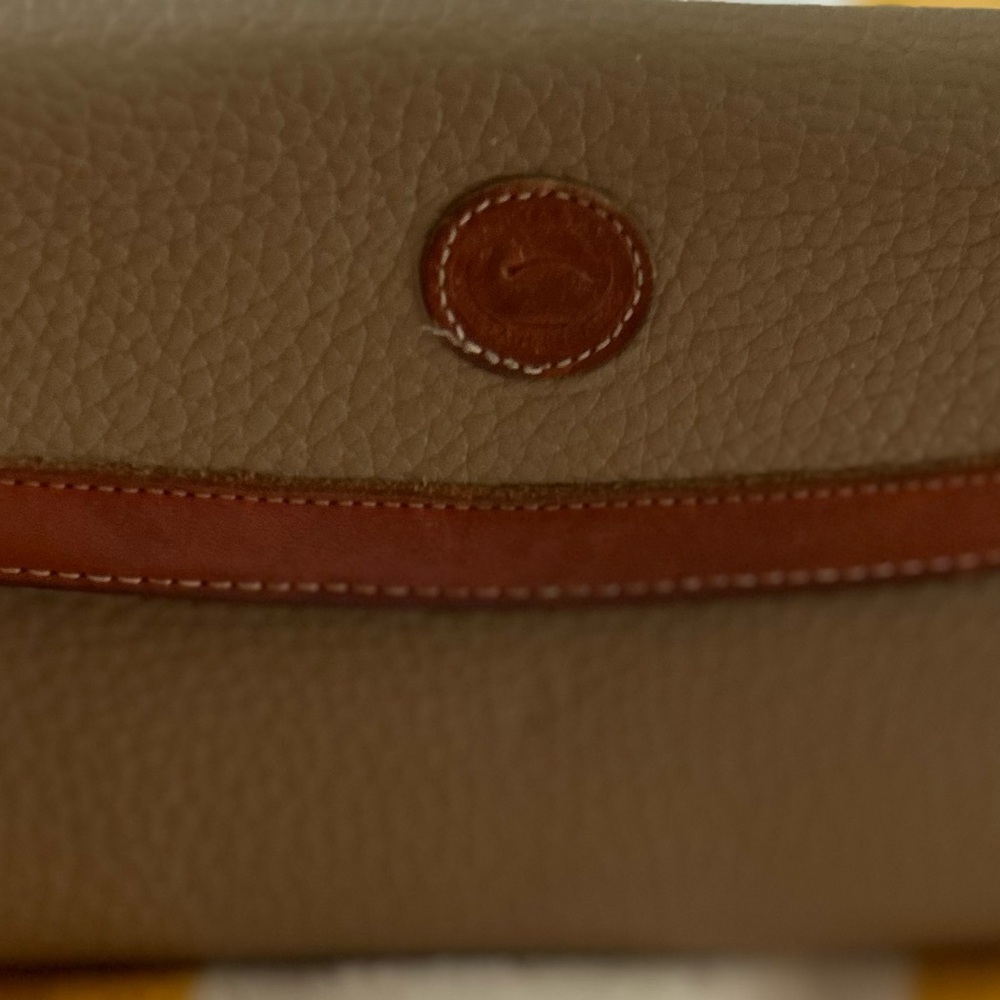 Vintage Dooney & Bourke Stylish Brown and Tan Leather Clutch